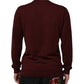 Dolce & Gabbana Maroon Cashmere Crew Neck Pullover Sweater Mens Sweater Mens T-Shirt