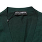 Dolce & Gabbana Dark Green Button Down Men Cardigan Sweater Mens Sweater Mens T-Shirt