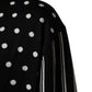 Dolce & Gabbana Black White Stripe Polka V-Neck Pullover Sweater Mens Sweater Mens T-Shirt