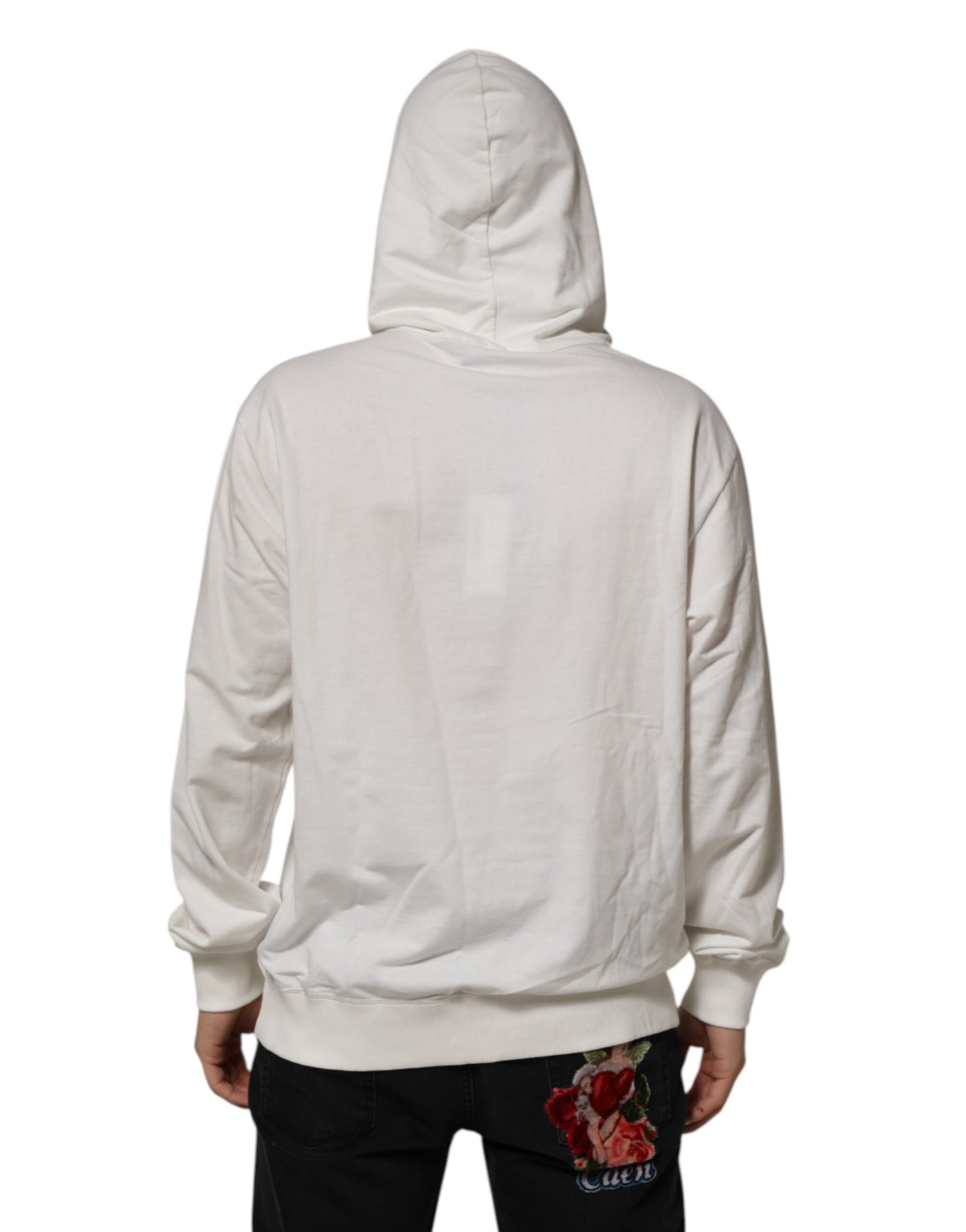 Dolce & Gabbana Off White Cotton Panda Hooded Sweatshirt Sweater Mens Sweater Mens T-Shirt