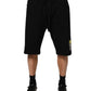 Dolce & Gabbana Black Cotton Mid Waist Casual Bermuda Short Mens Shorts