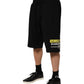 Dolce & Gabbana Black Cotton Mid Waist Casual Bermuda Short Mens Shorts