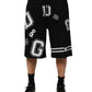 Dolce & Gabbana Black Logo Print Cotton Casual Bermuda Short Mens Shorts