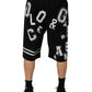 Dolce & Gabbana Black Logo Print Cotton Casual Bermuda Short Mens Shorts