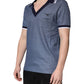 Dolce & Gabbana Blue Collared V-neck Silk Blend Polo T-shirt Mens T-Shirt