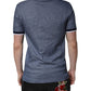 Dolce & Gabbana Blue Collared V-neck Silk Blend Polo T-shirt Mens T-Shirt
