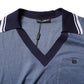 Dolce & Gabbana Blue Collared V-neck Silk Blend Polo T-shirt Mens T-Shirt
