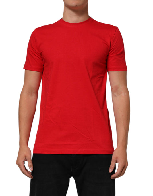 Dolce & Gabbana Red Goodluck 2023 Cotton Crew Neck T-shirt Mens T-Shirt