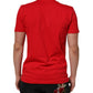 Dolce & Gabbana Red Goodluck 2023 Cotton Crew Neck T-shirt Mens T-Shirt
