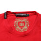 Dolce & Gabbana Red Goodluck 2023 Cotton Crew Neck T-shirt Mens T-Shirt