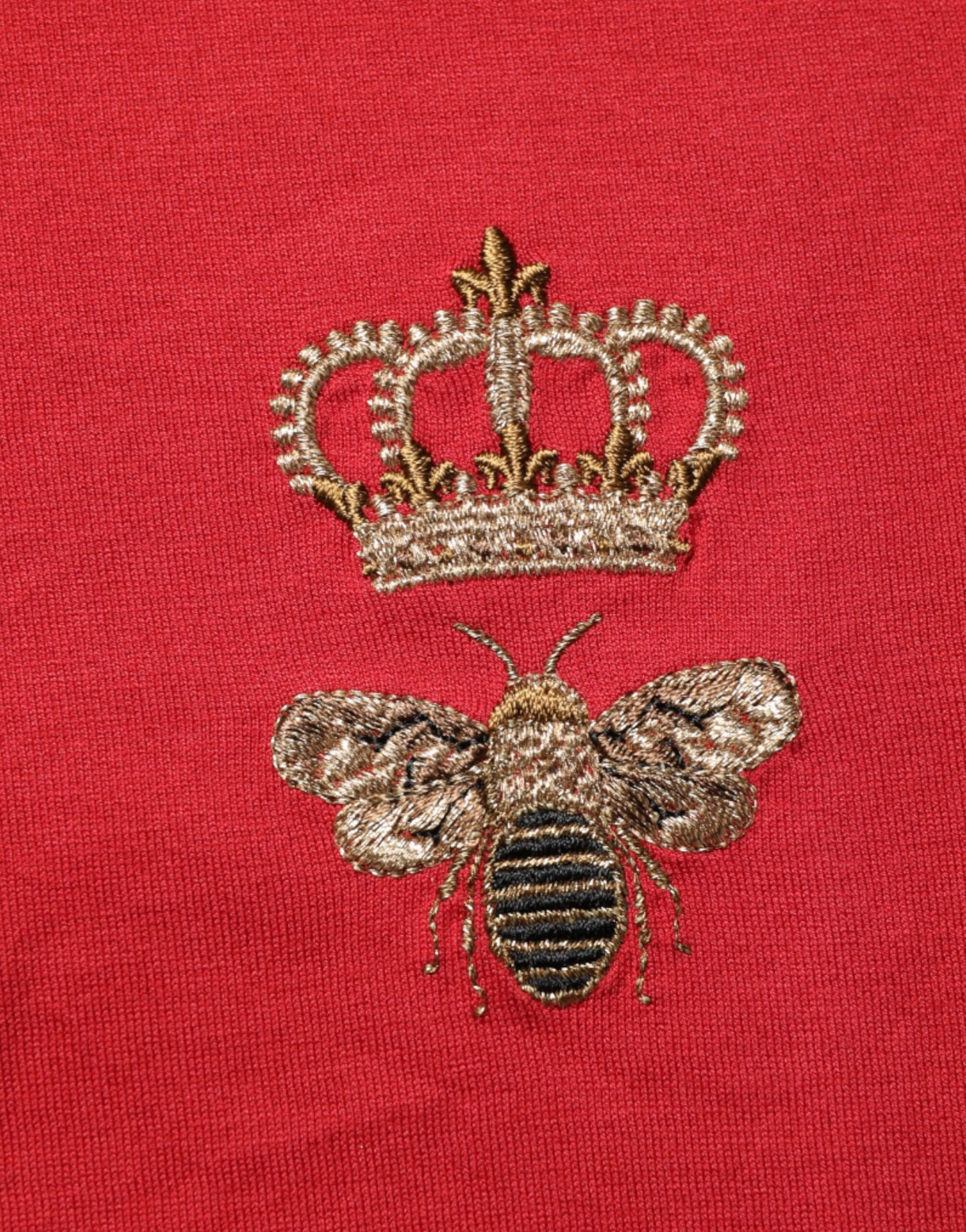 Dolce & Gabbana Red Crown Bee Cotton Short Sleeve T-shirt Mens T-Shirt