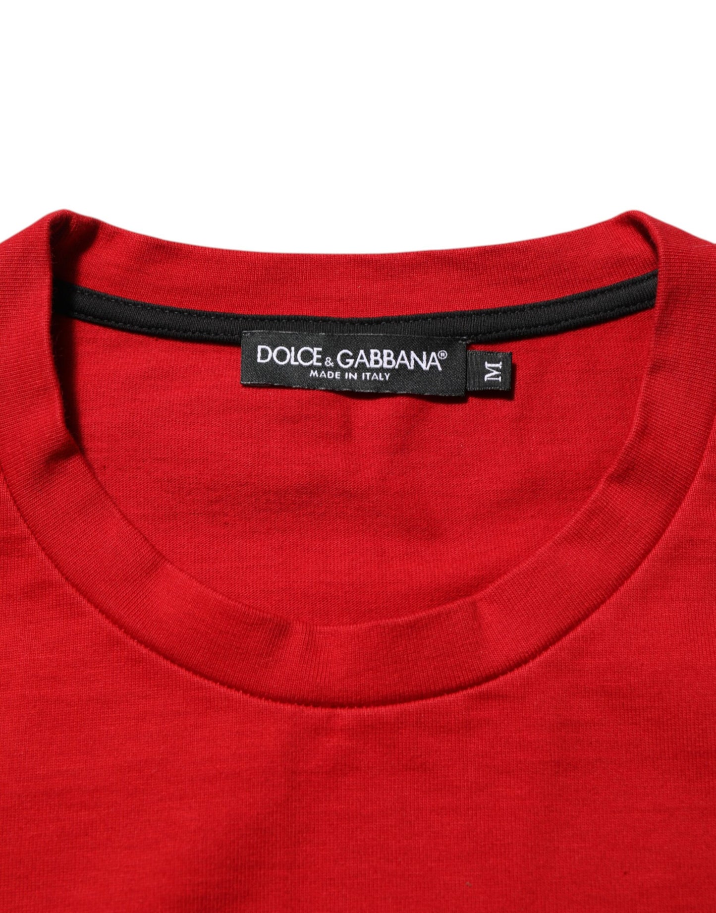 Dolce & Gabbana Red Logo Eye Print Cotton Short Sleeve T-shirt Mens T-Shirt