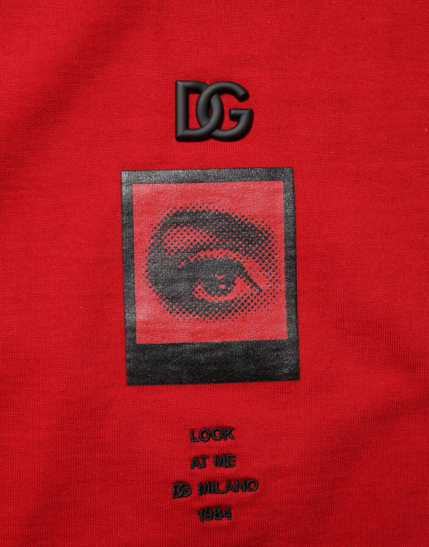 Dolce & Gabbana Red Logo Eye Print Cotton Short Sleeve T-shirt Mens T-Shirt