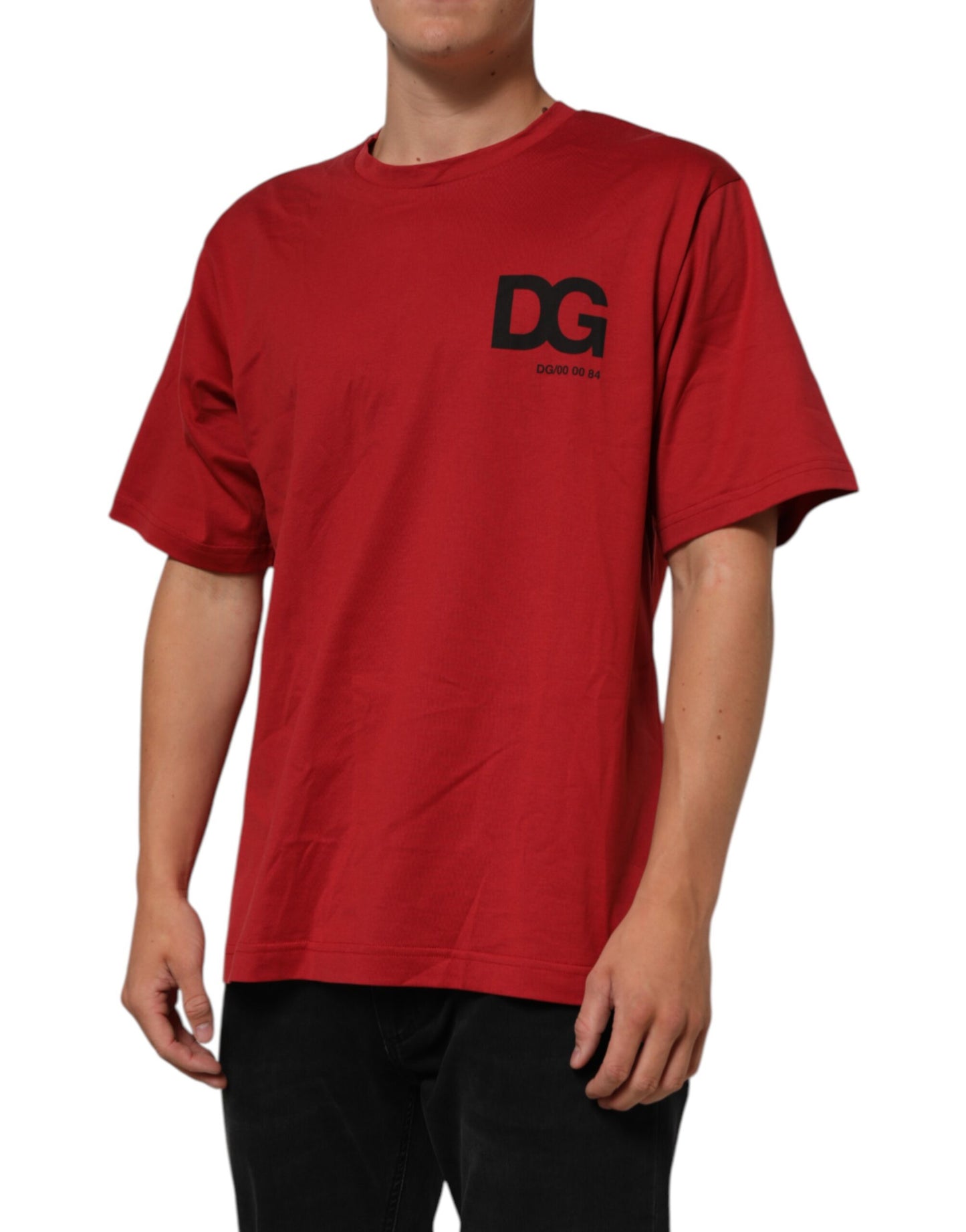 Dolce & Gabbana Red Logo Print Cotton Short Sleeve T-shirt Mens T-Shirt