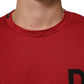 Dolce & Gabbana Red Logo Print Cotton Short Sleeve T-shirt Mens T-Shirt