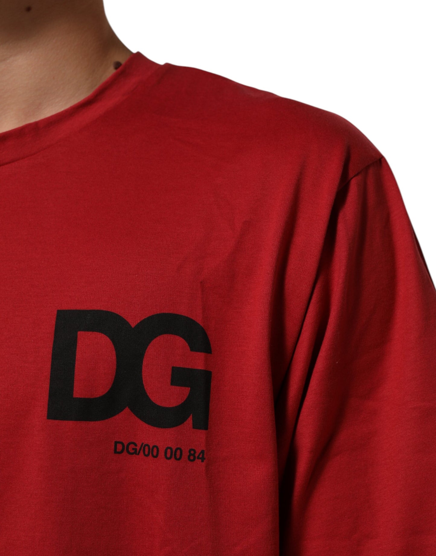 Dolce & Gabbana Red Logo Print Cotton Short Sleeve T-shirt Mens T-Shirt