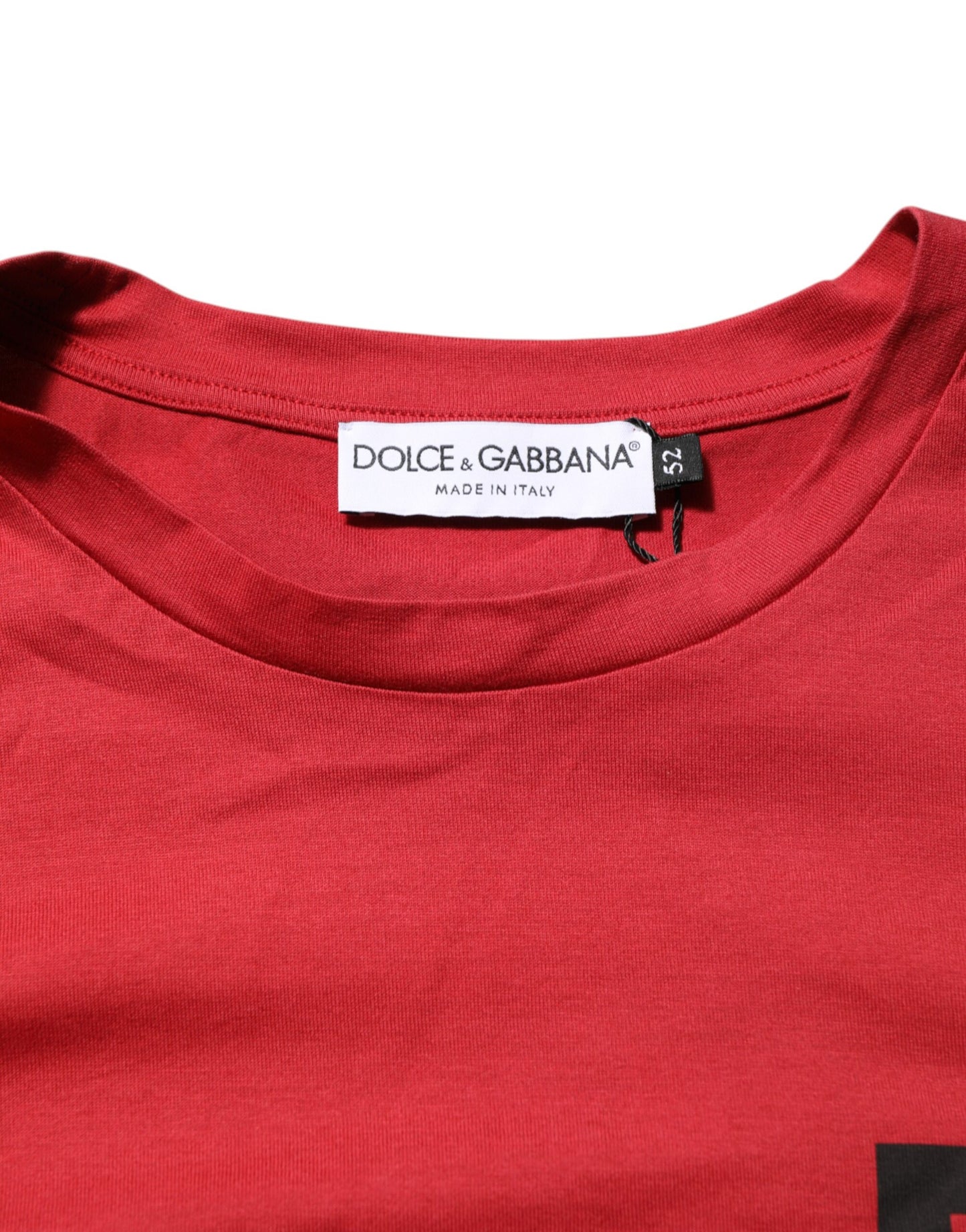 Dolce & Gabbana Red Logo Print Cotton Short Sleeve T-shirt Mens T-Shirt