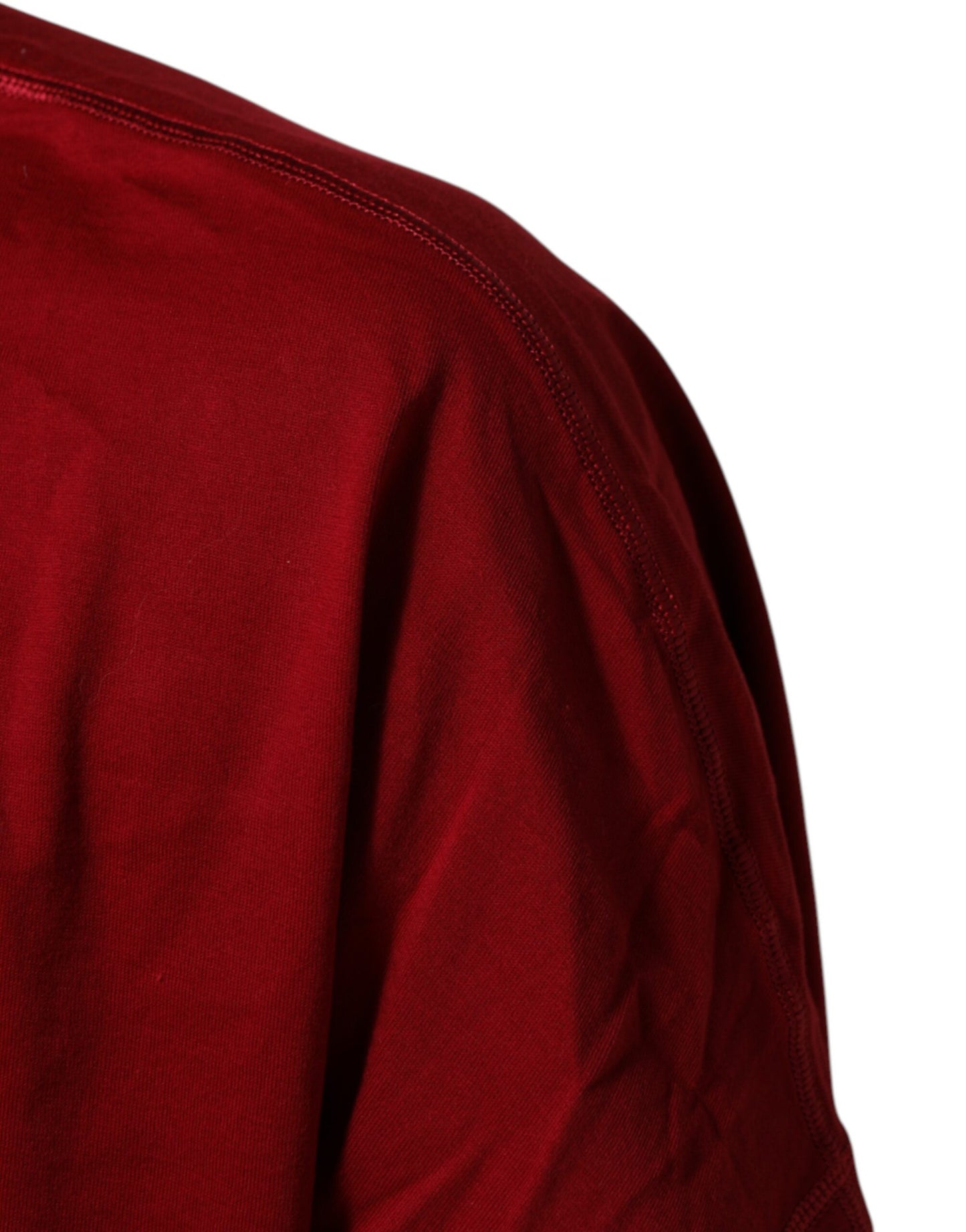 Dolce & Gabbana Maroon LogoCrown Cotton Half Sleeve T-shirt Mens T-Shirt
