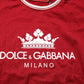 Dolce & Gabbana Maroon LogoCrown Cotton Half Sleeve T-shirt Mens T-Shirt