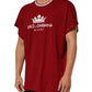 Dolce & Gabbana Maroon LogoCrown Cotton Half Sleeve T-shirt Mens T-Shirt