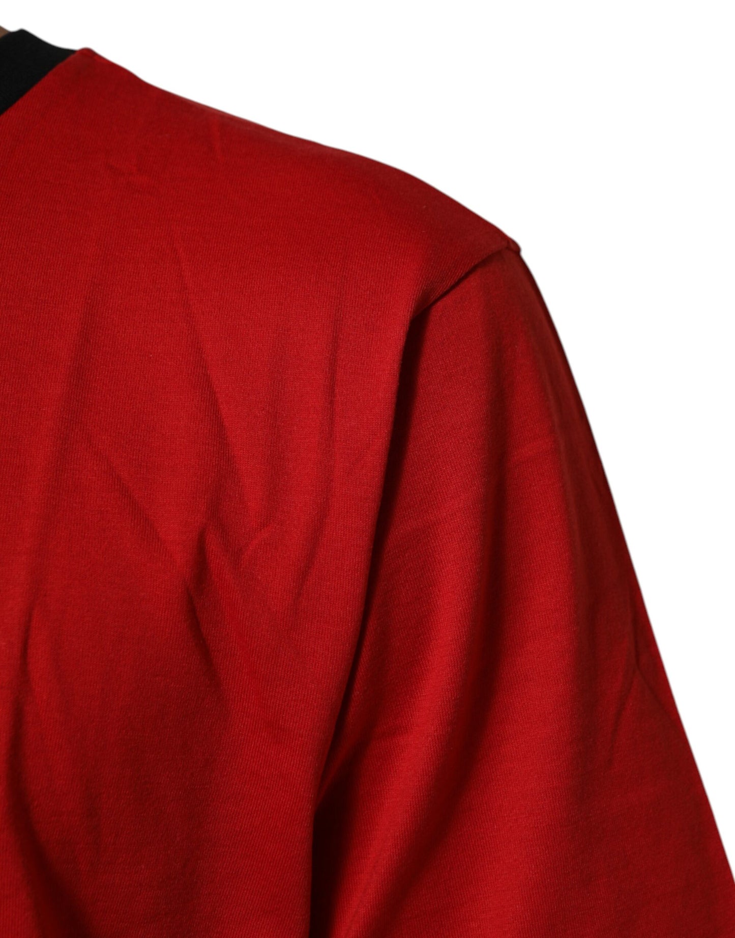 Dolce & Gabbana Red Logo Crown Cotton Short Sleeves T-shirt Mens T-Shirt