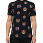 Dolce & Gabbana Blue Heraldic Crest Print Polo Shirt T-shirt