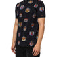 Dolce & Gabbana Blue Heraldic Crest Print Polo Shirt T-shirt