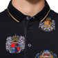 Dolce & Gabbana Blue Heraldic Crest Print Polo Shirt T-shirt