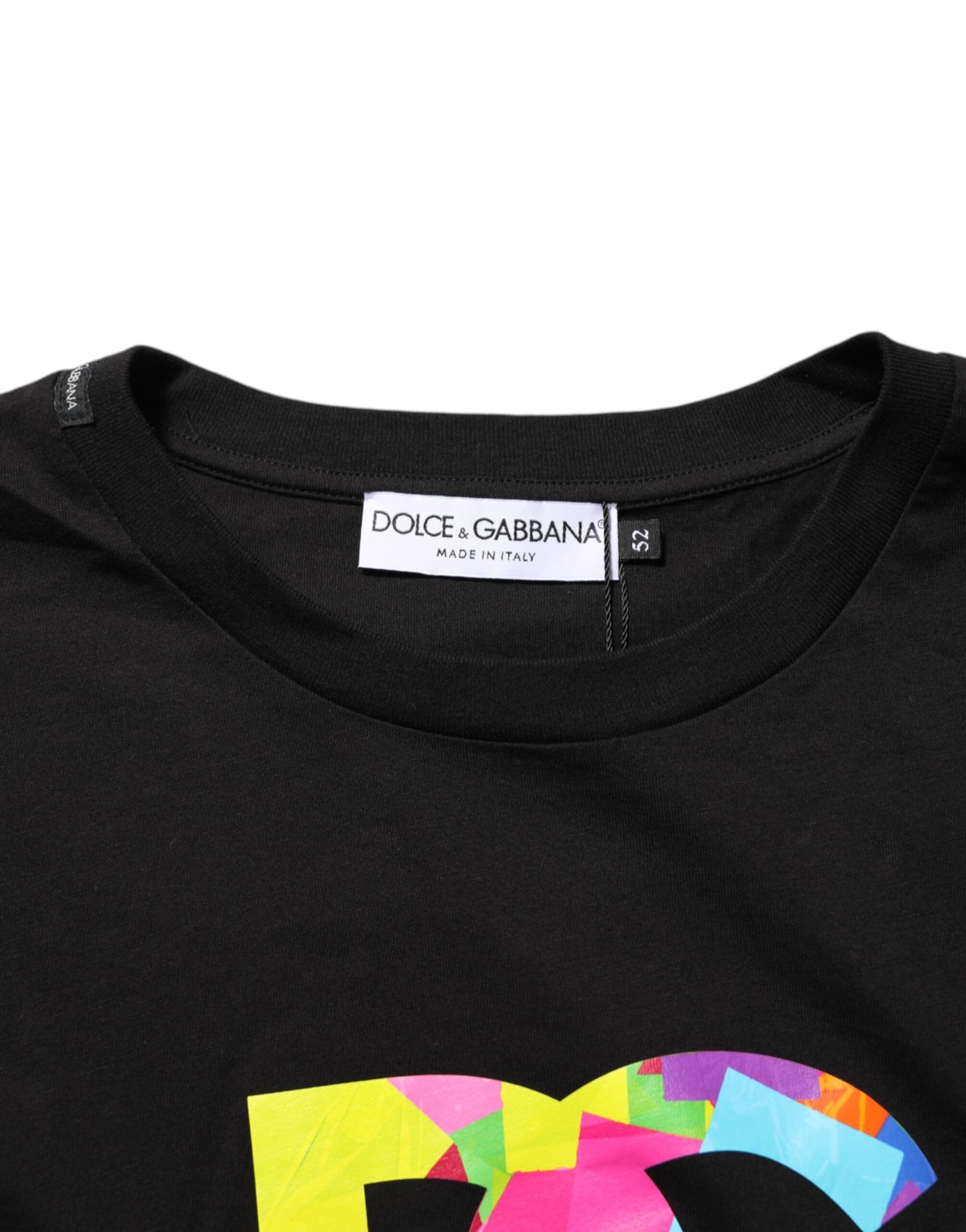 Dolce & Gabbana Black Logo Print Cotton Men Crew Neck T-shirt Mens T-Shirt