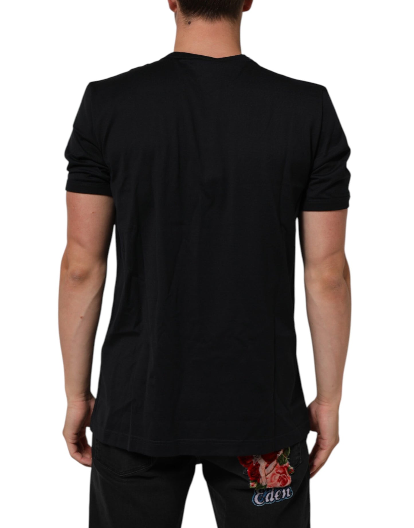 Dolce & Gabbana Black Goodluck 2018 Cotton Crew Neck T-shirt Mens T-Shirt