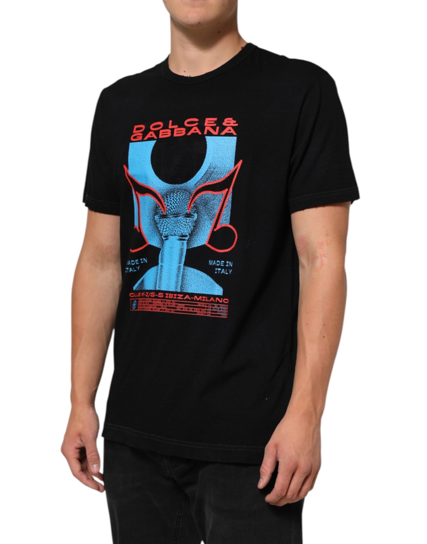 Dolce & Gabbana Black Musical Print Cotton Crew Neck T-shirt Mens T-Shirt