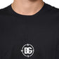 Dolce & Gabbana Black Logo Compass Cotton Crew Neck T-shirt Mens T-Shirt