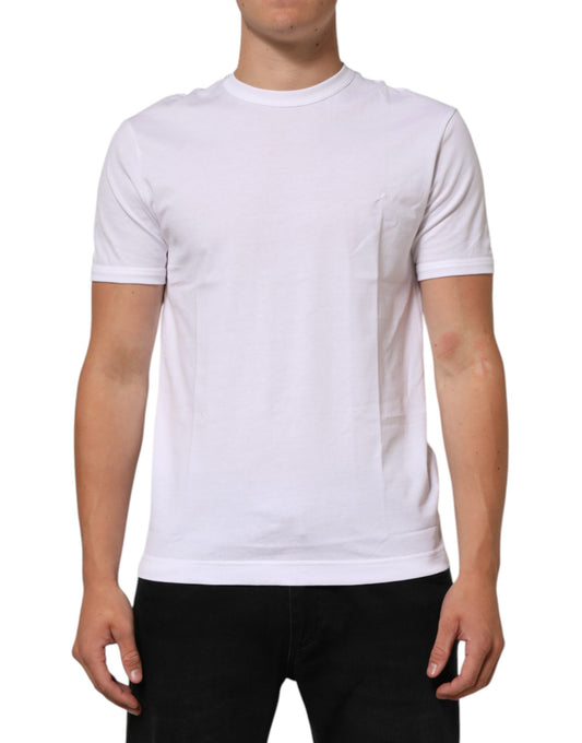 Dolce & Gabbana White Goodluck 2021 Cotton Crew Neck  T-shirt Mens T-Shirt