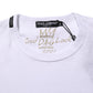Dolce & Gabbana White Goodluck 2021 Cotton Crew Neck  T-shirt Mens T-Shirt