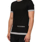 Dolce & Gabbana Black Cotton Logo Print Men Crew Neck T-shirt Mens T-Shirt