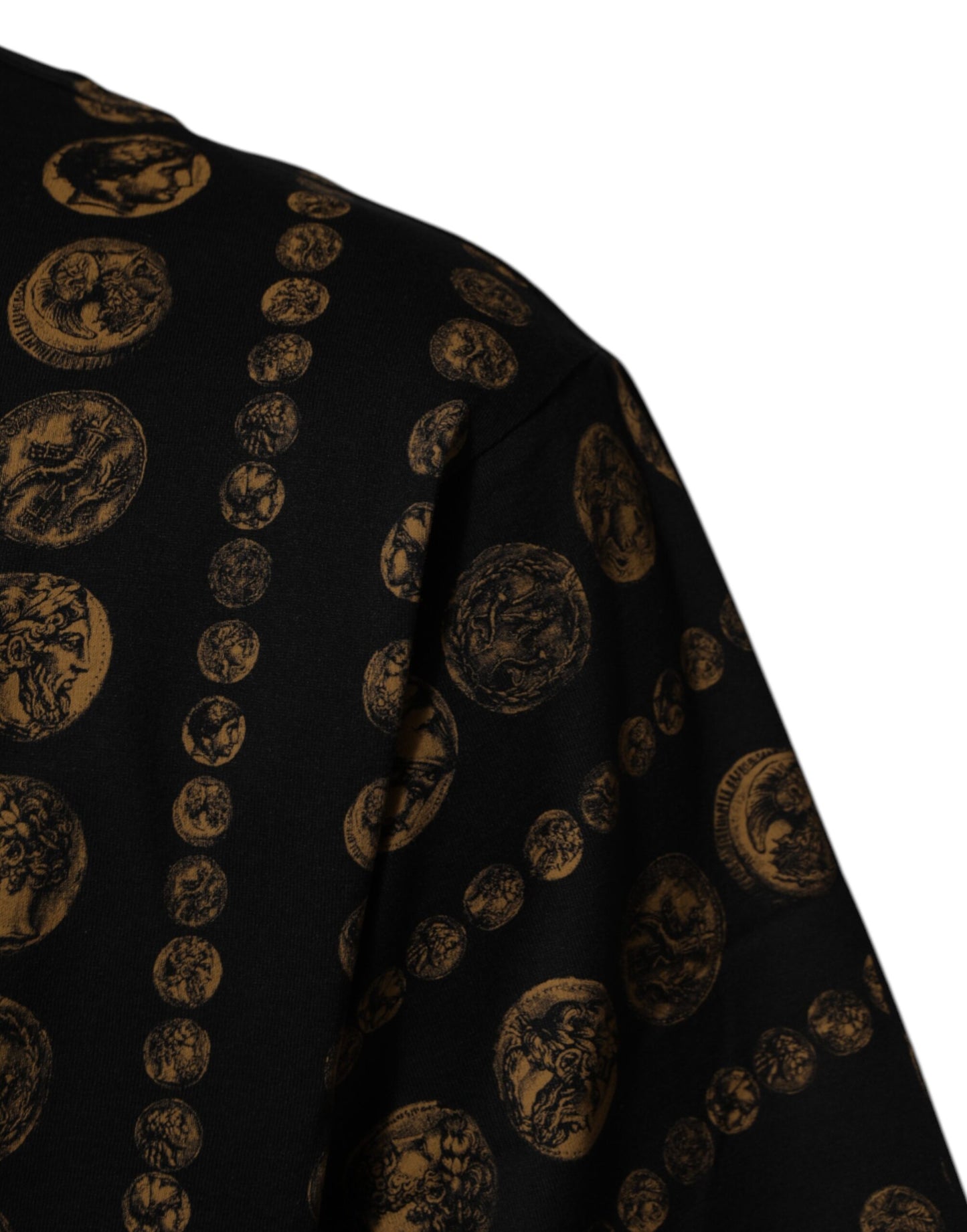 Dolce & Gabbana Black Cotton Coin Print Crew Neck T-shirt Mens T-Shirt