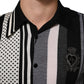 Dolce & Gabbana Black White Polka Dot Collared Polo T-shirt Mens T-Shirt
