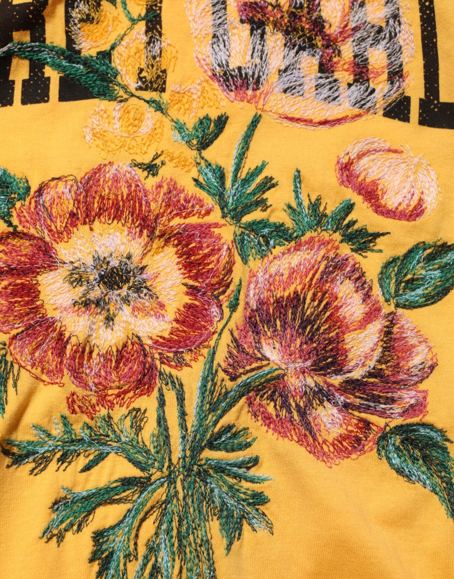 Dolce & Gabbana Yellow Secret Graden Floral Cotton Crew Neck T-shirt Mens T-Shirt