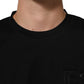 Dolce & Gabbana Black Logo Patch Cotton Men Crew Neck T-shirt Mens T-Shirt
