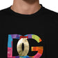 Dolce & Gabbana Black Logo Print Cotton Men Crew Neck T-shirt Mens T-Shirt