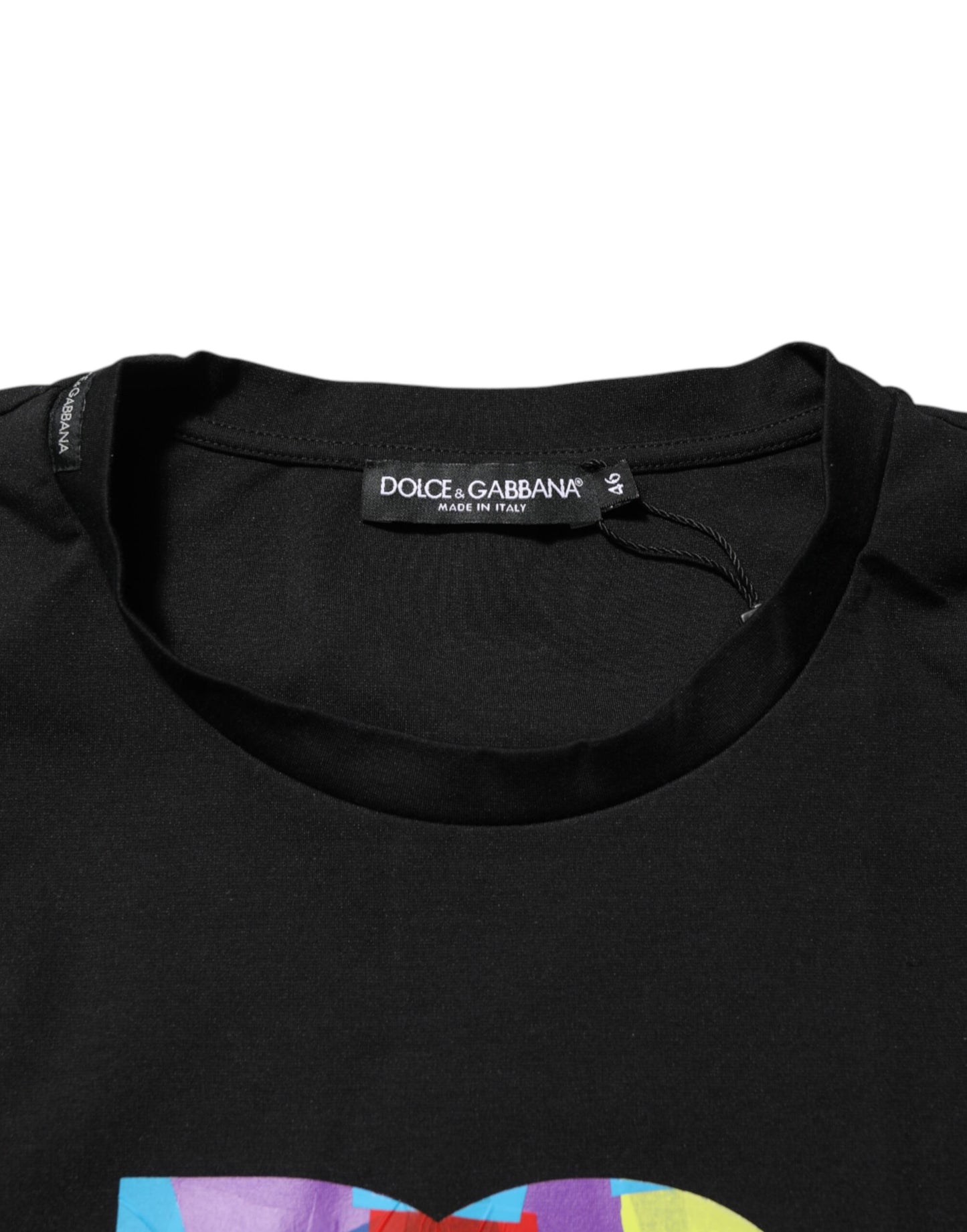 Dolce & Gabbana Black Logo Print Cotton Men Crew Neck T-shirt Mens T-Shirt
