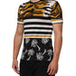 Dolce & Gabbana Multicolor Leopard Palm Leaf Men Crew Neck T-shirt Mens T-Shirt