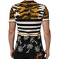 Dolce & Gabbana Multicolor Leopard Palm Leaf Men Crew Neck T-shirt Mens T-Shirt