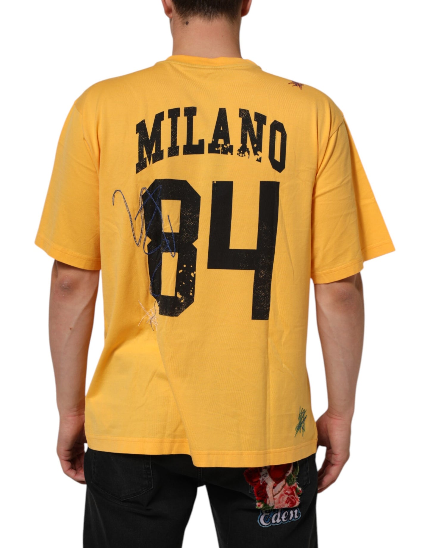 Dolce & Gabbana Yellow Secret Graden Floral Cotton CrewNeck T-shirt Mens T-Shirt