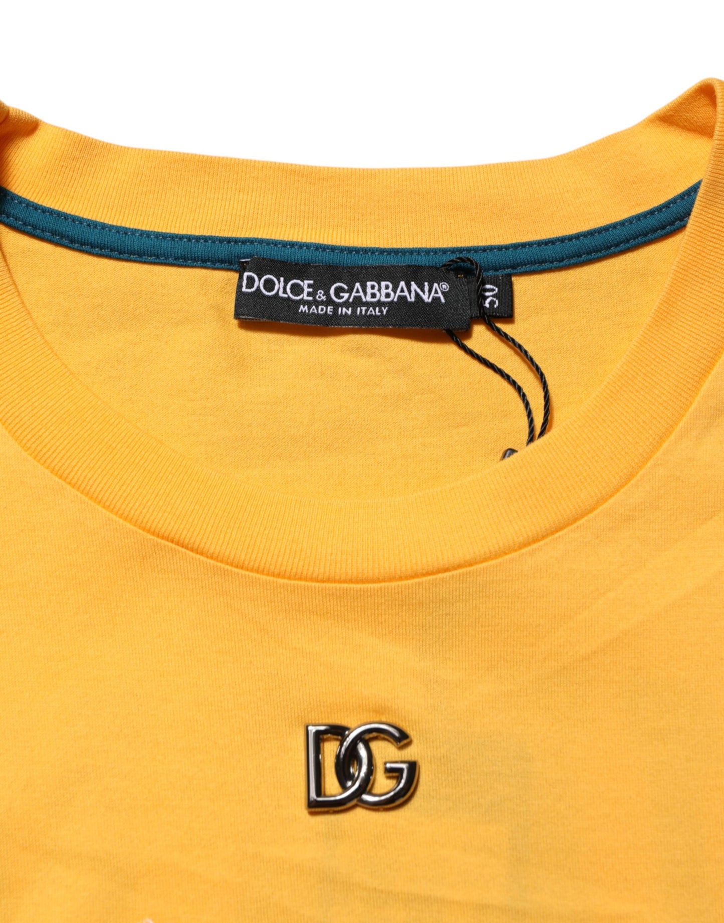 Dolce & Gabbana Yellow Secret Graden Floral Cotton CrewNeck T-shirt Mens T-Shirt