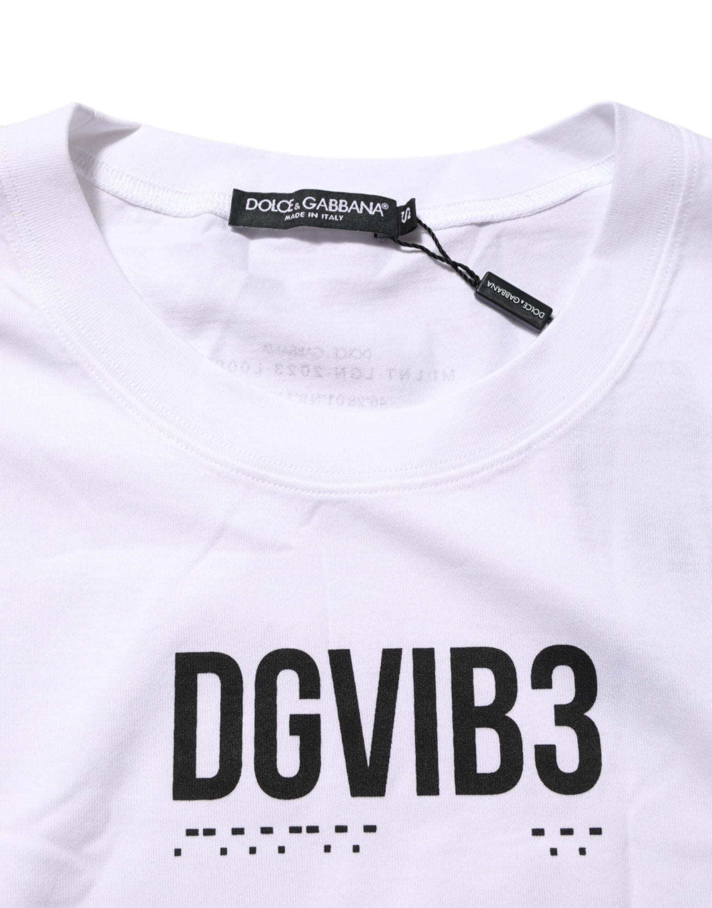Dolce & Gabbana White Cotton Sleeveless Printed Tank T-shirt Mens T-Shirt