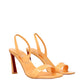 Christian Louboutin Orange Leather Stiletto Heel Sandals