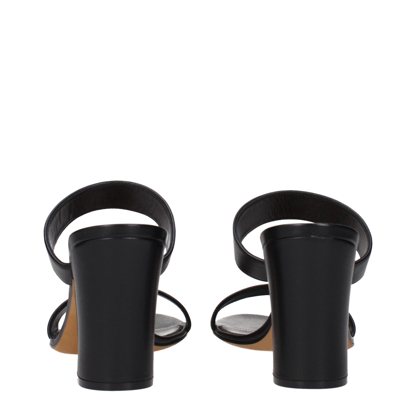 The Row Black Leather Stiletto Heel Sandals