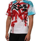 Dolce & Gabbana White Graffiti Crew Neck Short Sleeves T-shirt Mens T-Shirt