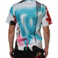 Dolce & Gabbana White Graffiti Crew Neck Short Sleeves T-shirt Mens T-Shirt
